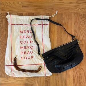 Clare V Moyen Messenger Black Zig Zag